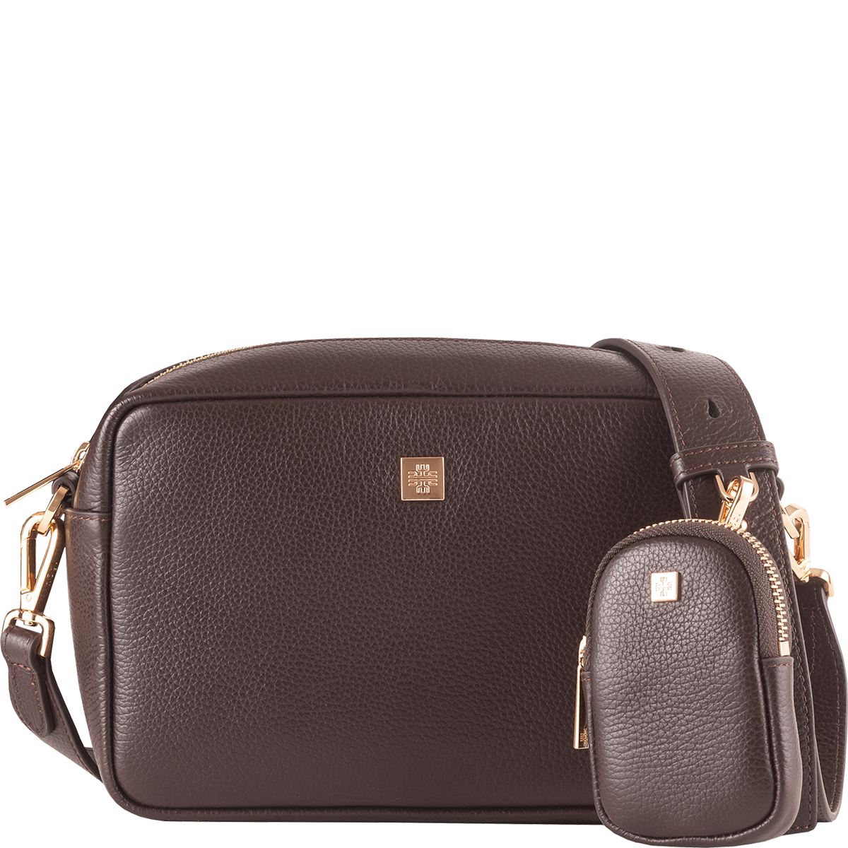 Högl Purist cross-body bag with an adjustable carrying strap and a mini bag Brown