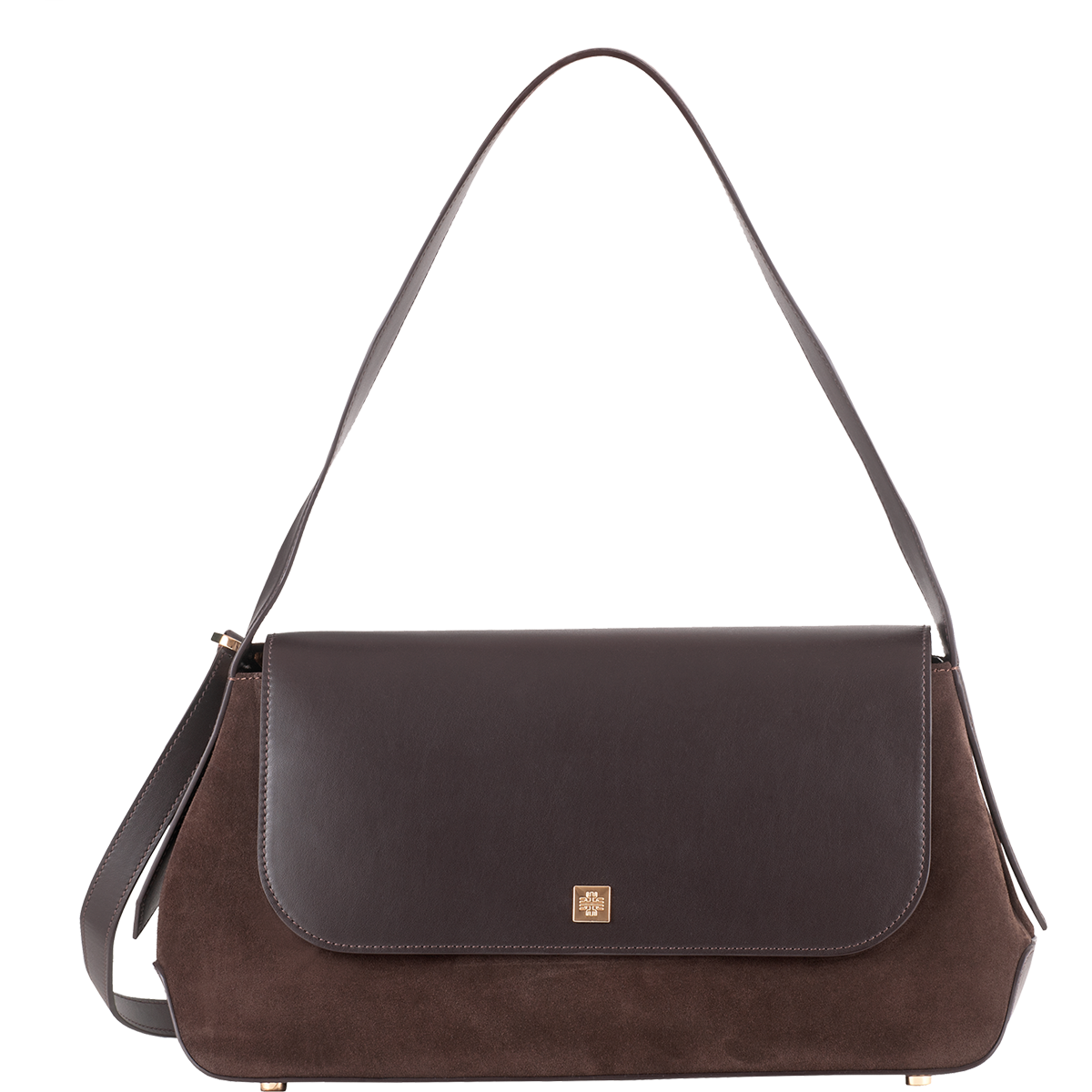 Högl Elegante Schultertasche aus harmonischem Materialmix Braun
