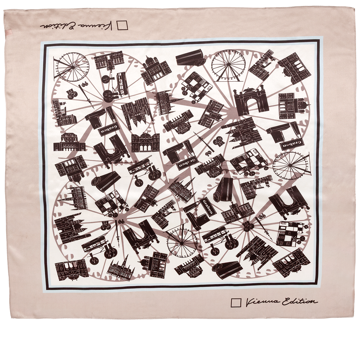 Högl Pure silk scarf with Vienna's iconic landmarks – Vienna Edition Multicolour