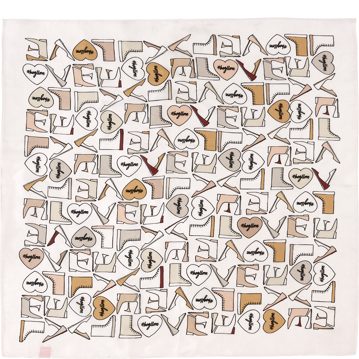 Högl Pure silk scarf with a playful print Multicolour