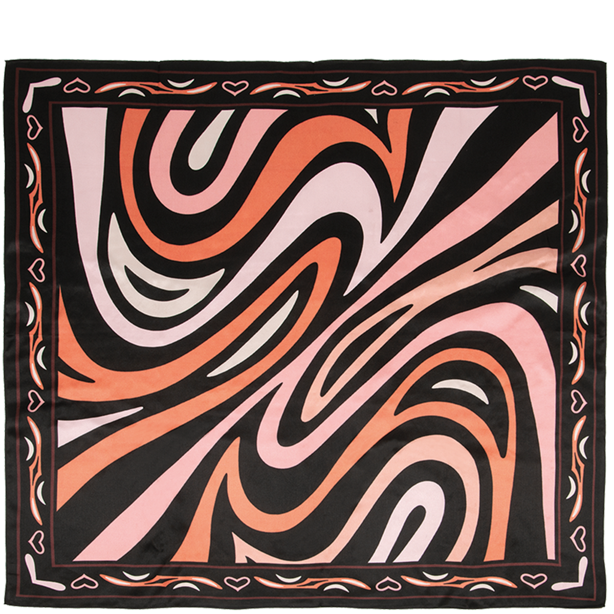 Högl Silk scarf with a sophisticated print with heart details Multicolour