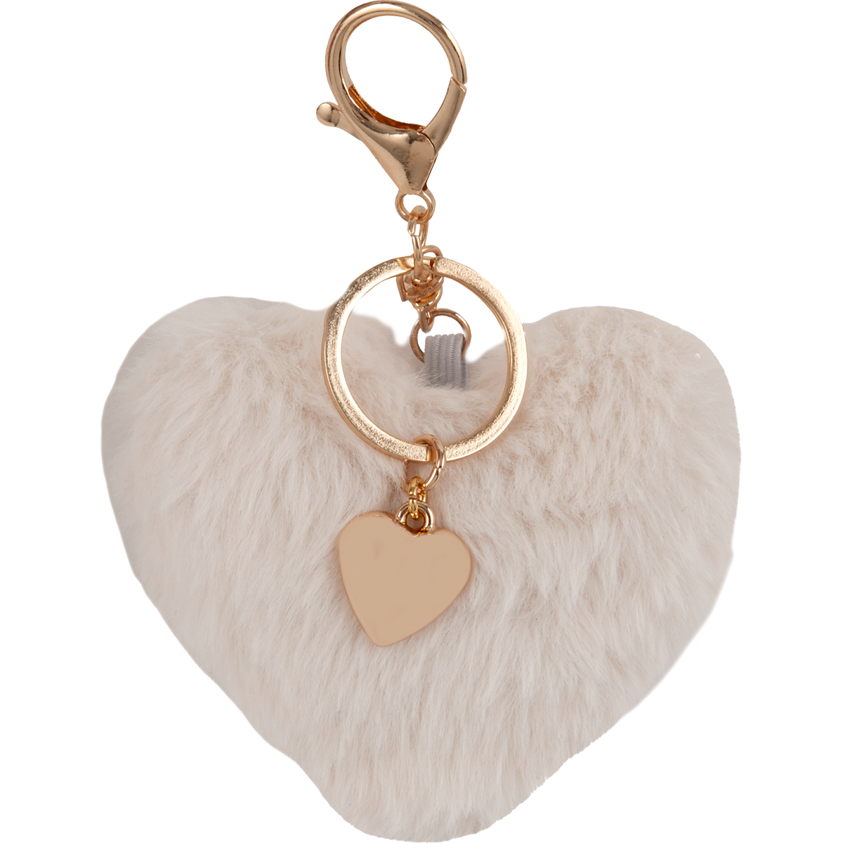 Högl Cute fake fur heart charm Beige