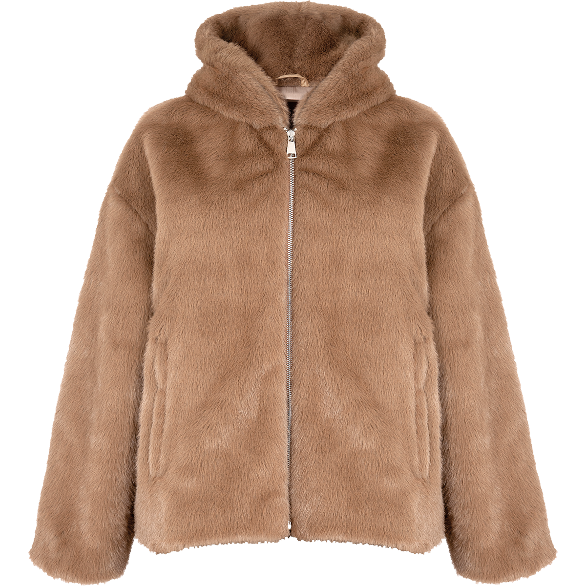 Högl Chice Jacke mit Kapuze aus Fake-Fur Braun