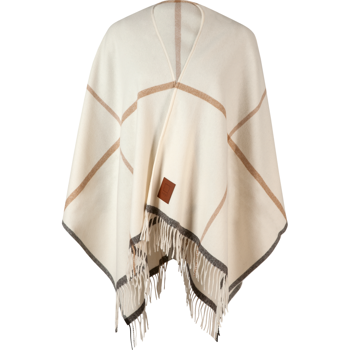 Högl Cape mit minimalistischem Karomuster Beige