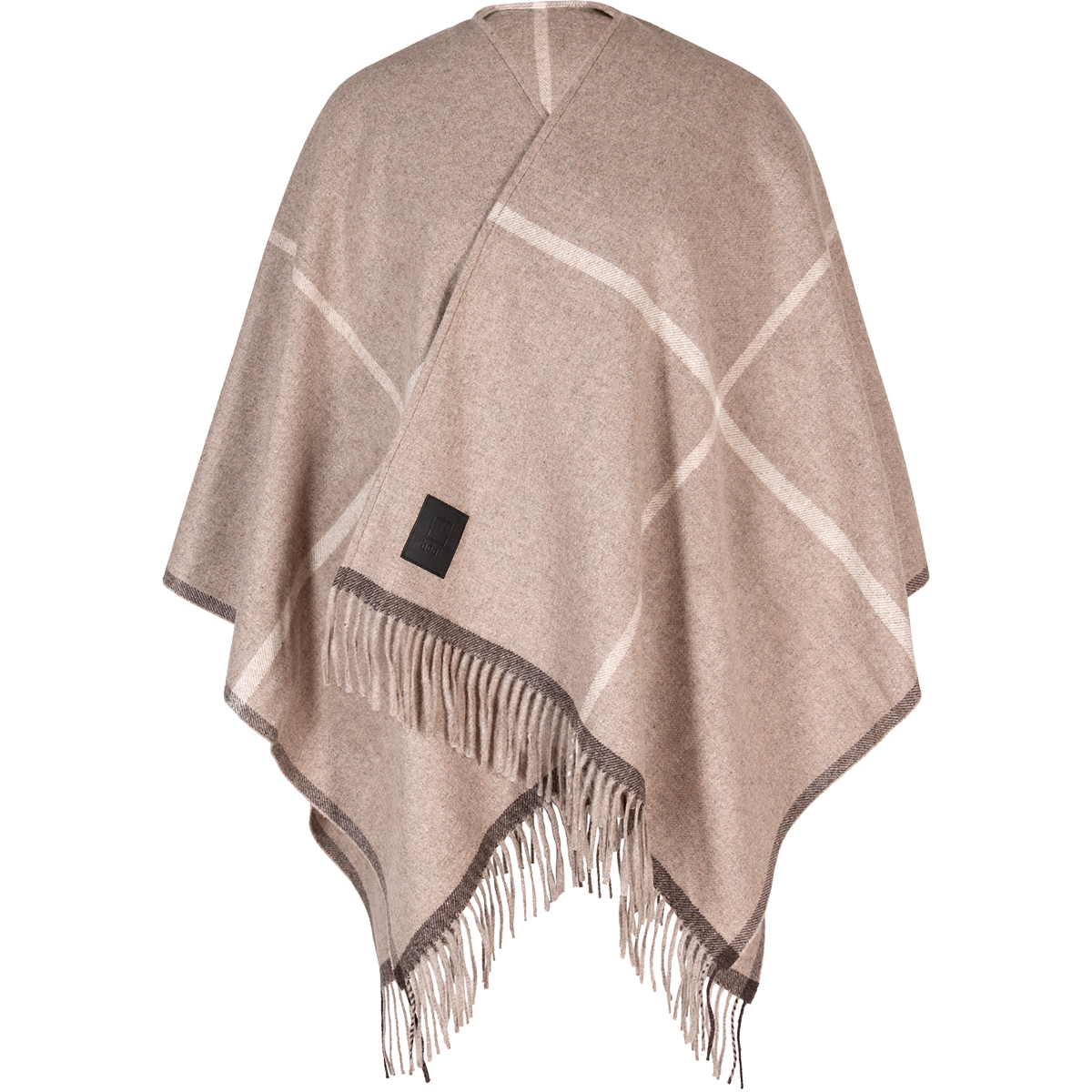 Högl Cape mit minimalistischem Karomuster Beige