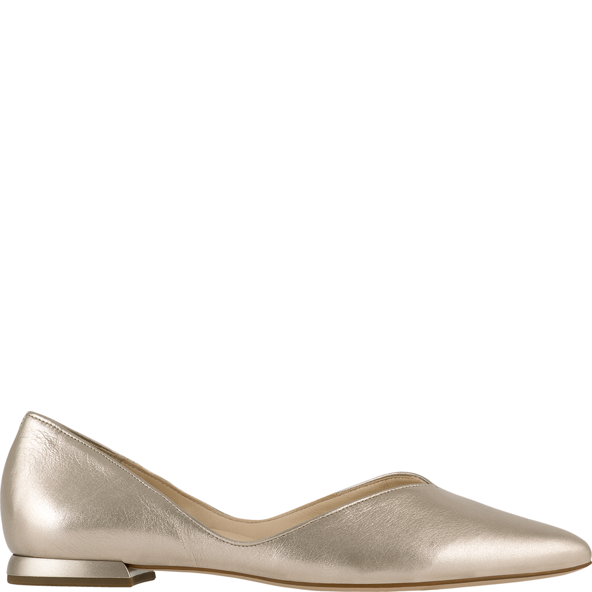 Högl Sustainable ballerinas made from soft leather with a shiny metallic look Metallic
