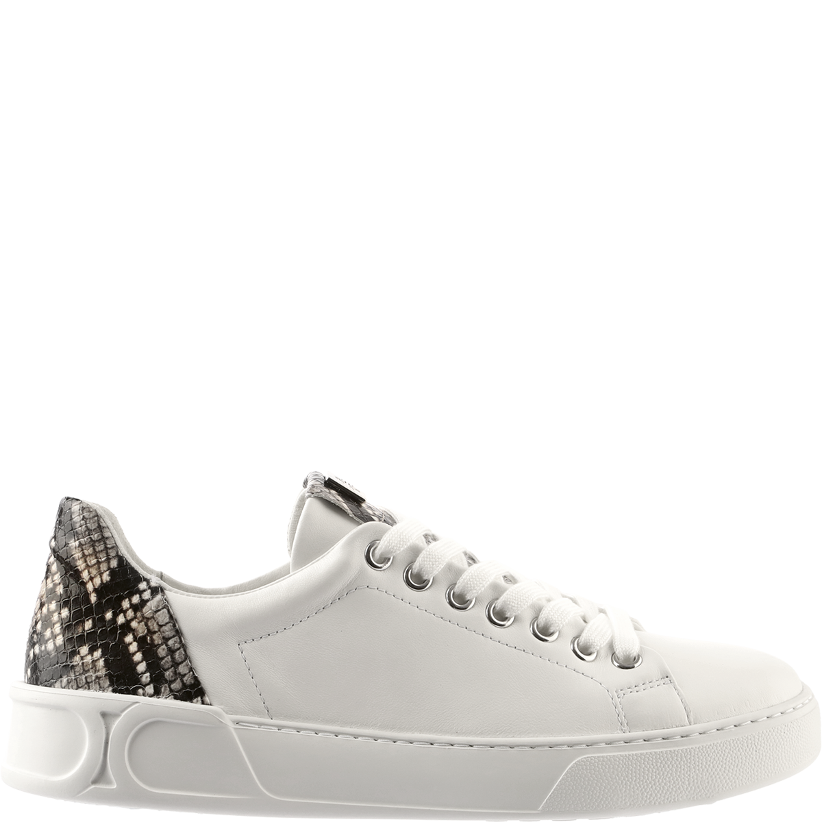 Högl Retro sneakers with snakeskin-look heel details White