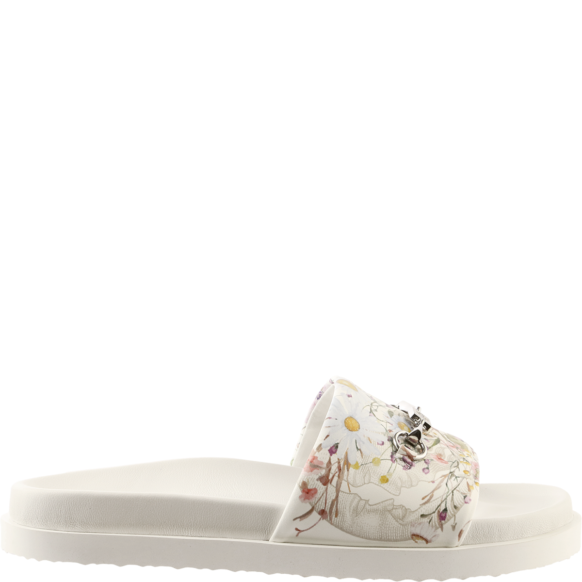 Högl White mules with an exclusive flower print Multicolour