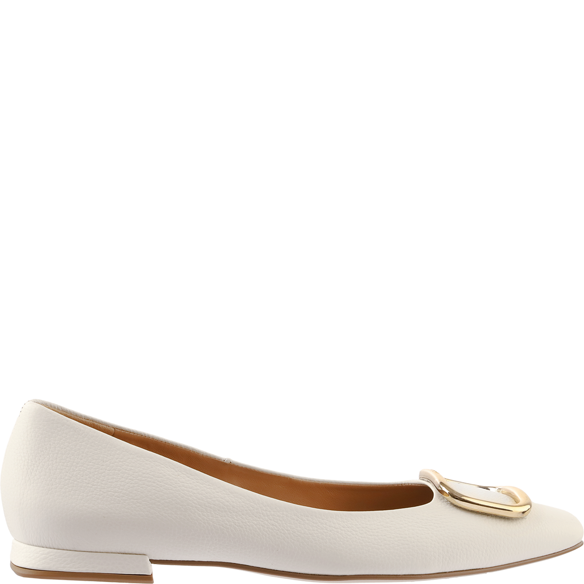 Högl Heeled ballerinas with gold-coloured frame buckles Beige