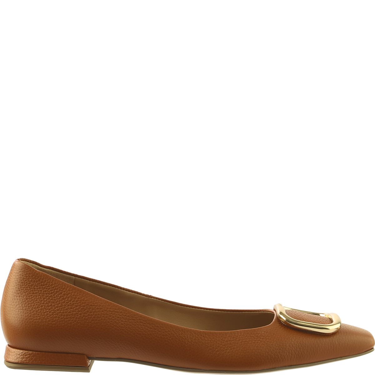 Högl Heeled ballerinas with gold-coloured frame buckles Brown
