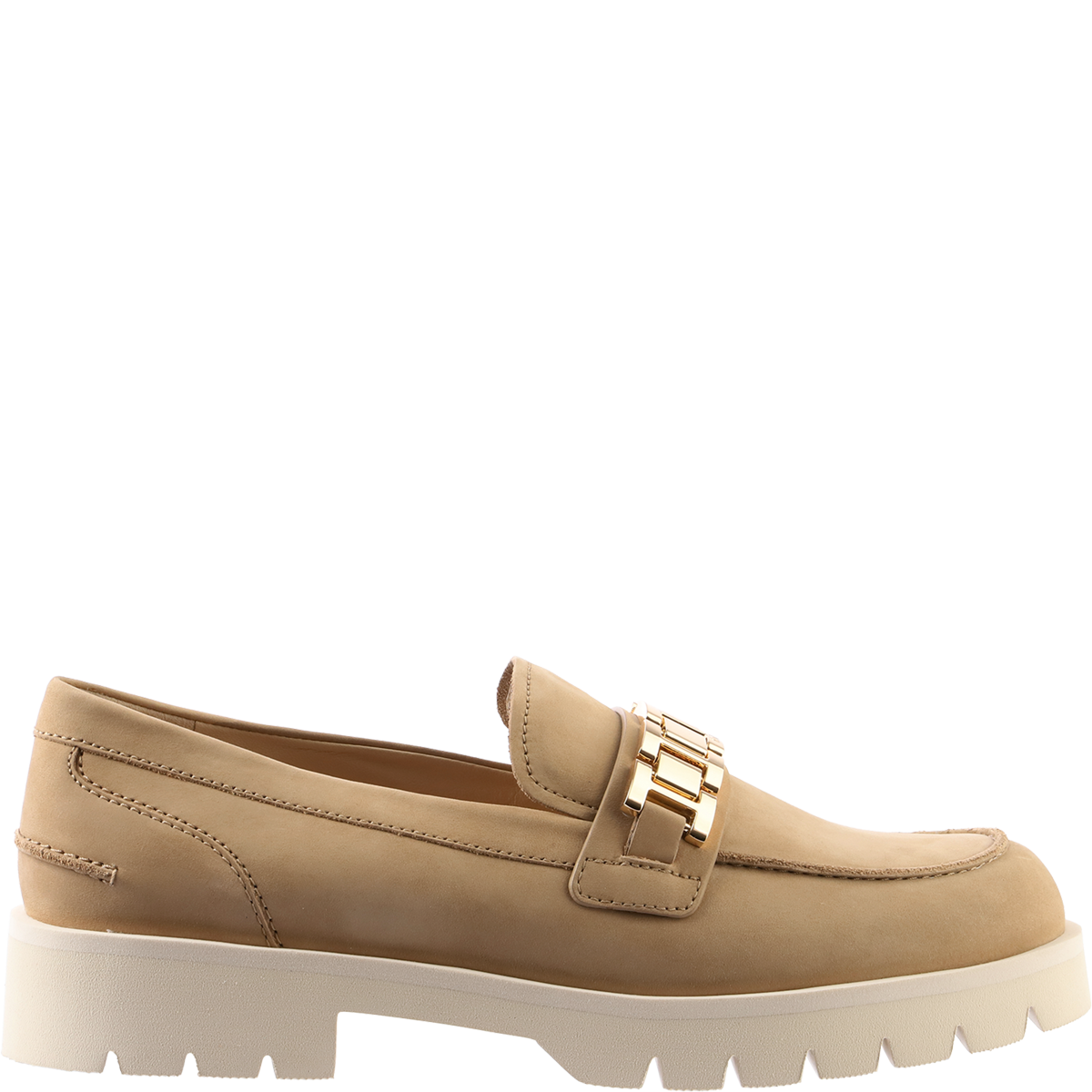 Högl Sustainably produced loafers with striking block heels Brown