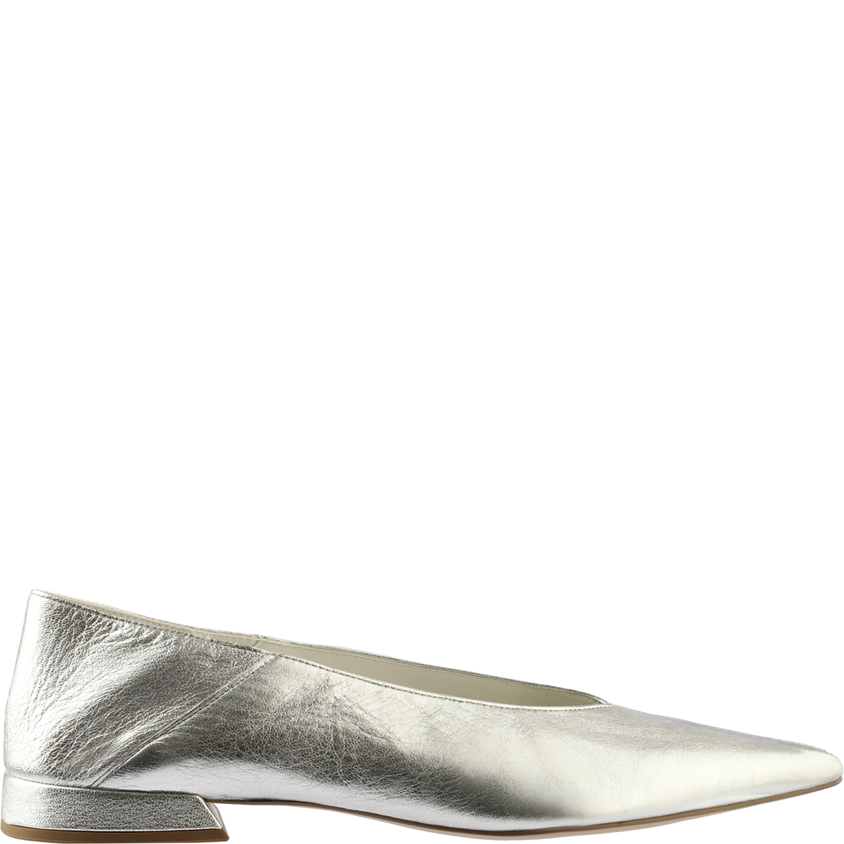 Högl Tapered metallic-look leather ballerinas with pointed toes Metallic