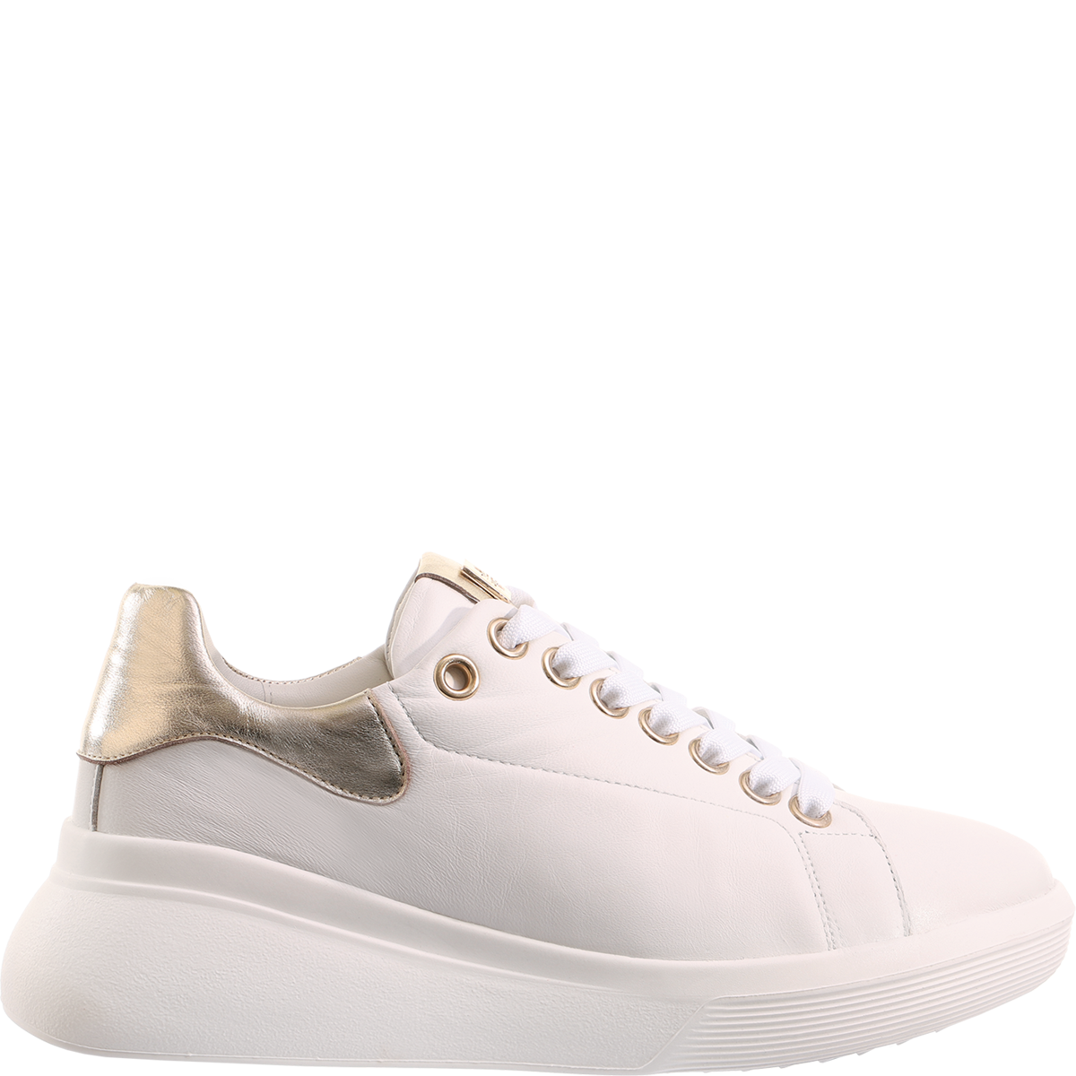 Högl Leather trainers with voluminous soles and metallic heel inserts White