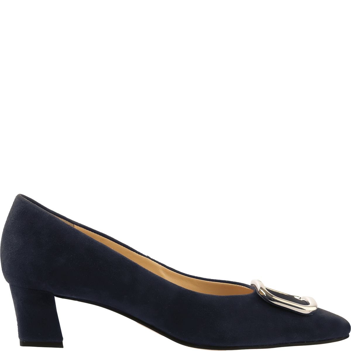 Högl Leather pumps with decorative gold frame buckles Blue