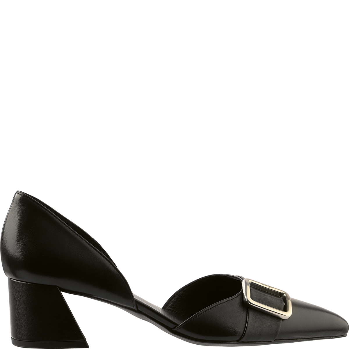 Högl Pointed leather pumps with angled heels and decorative elements Black