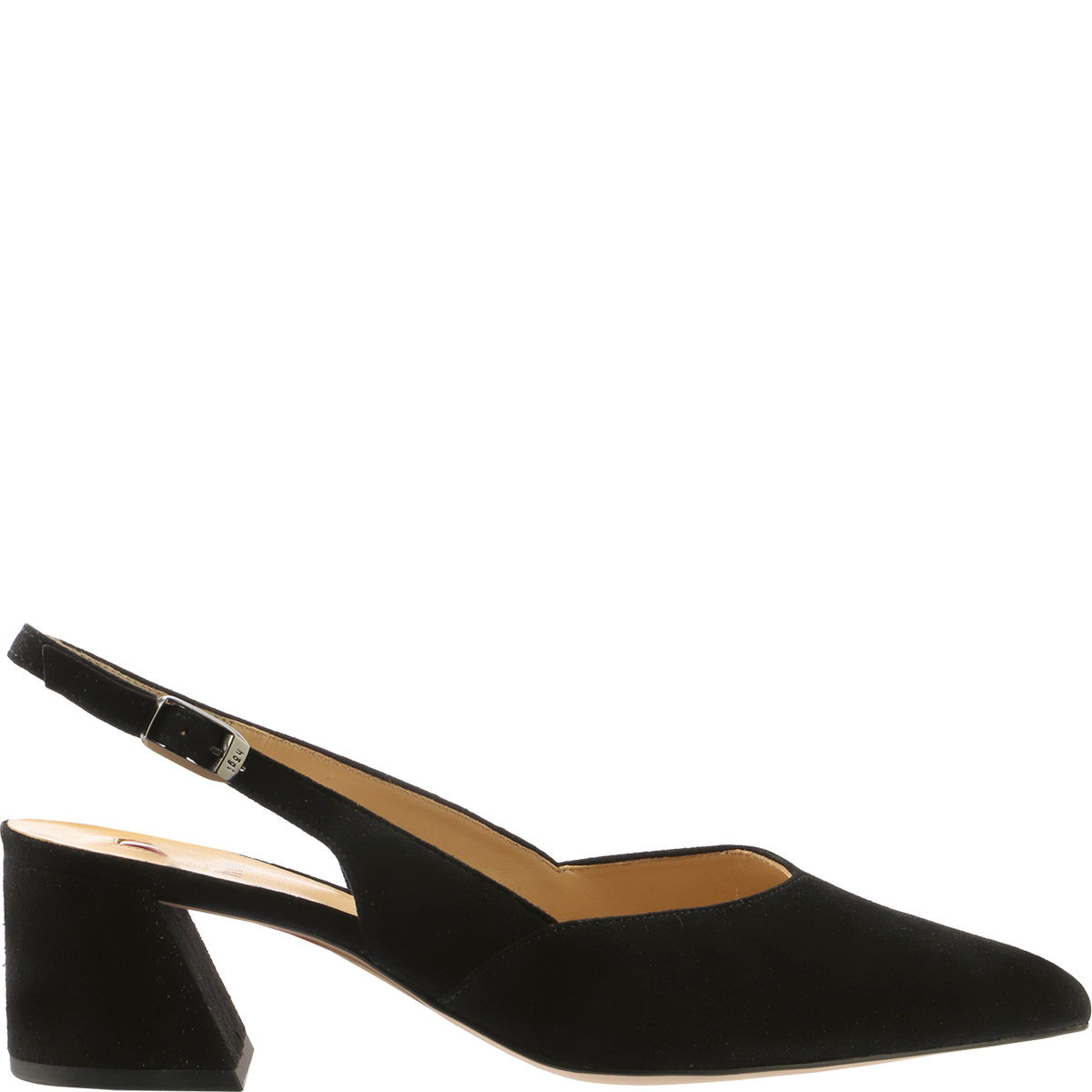 Högl Sustainable suede slingback pumps with block heels Black