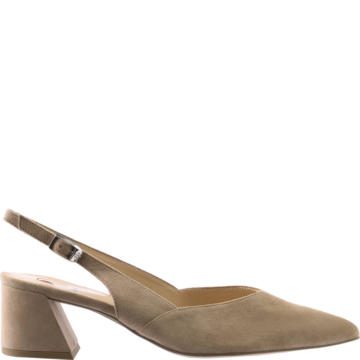 Högl Sustainable suede slingback pumps with block heels Beige