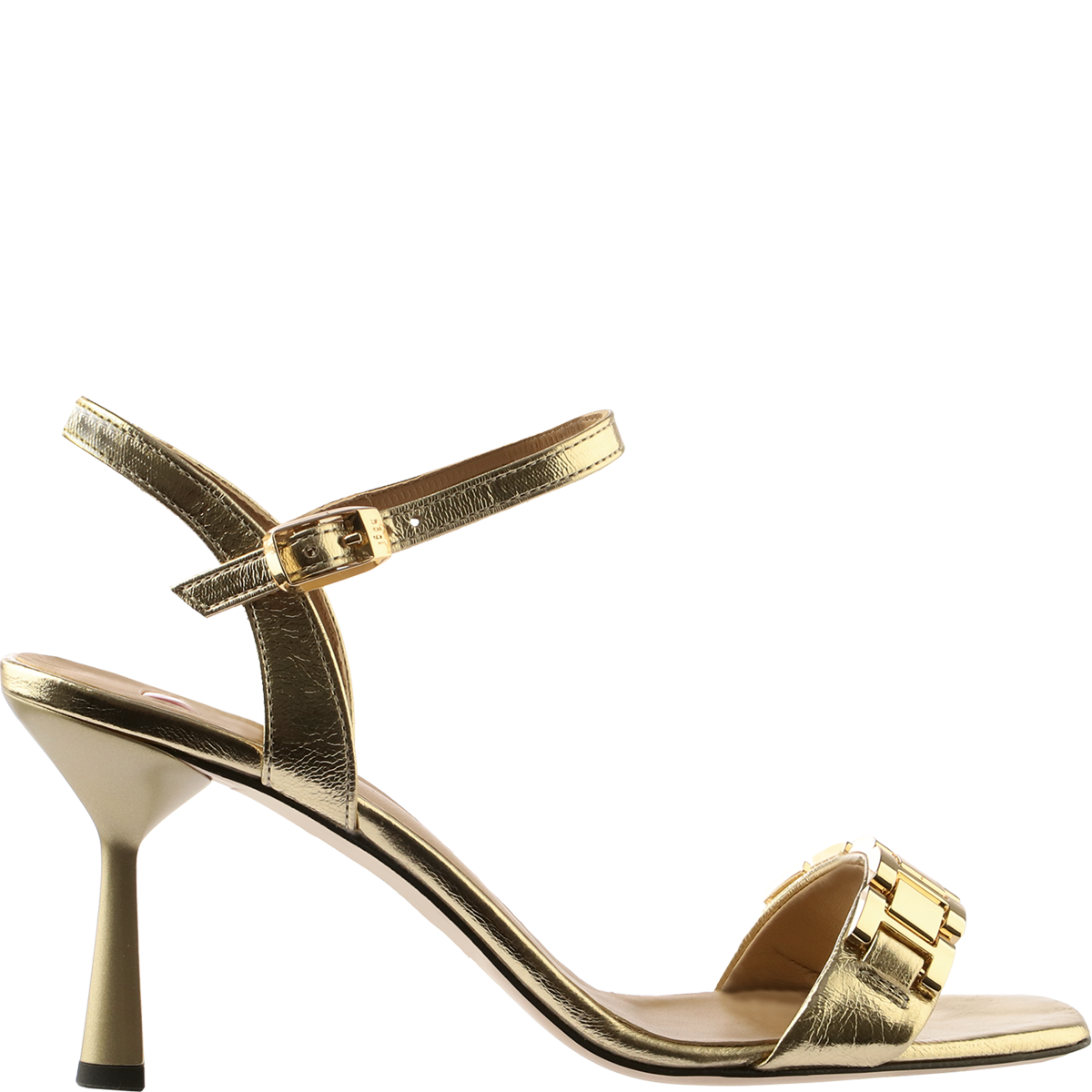 Högl High-quality metallic finish heeled leather sandals Metallic
