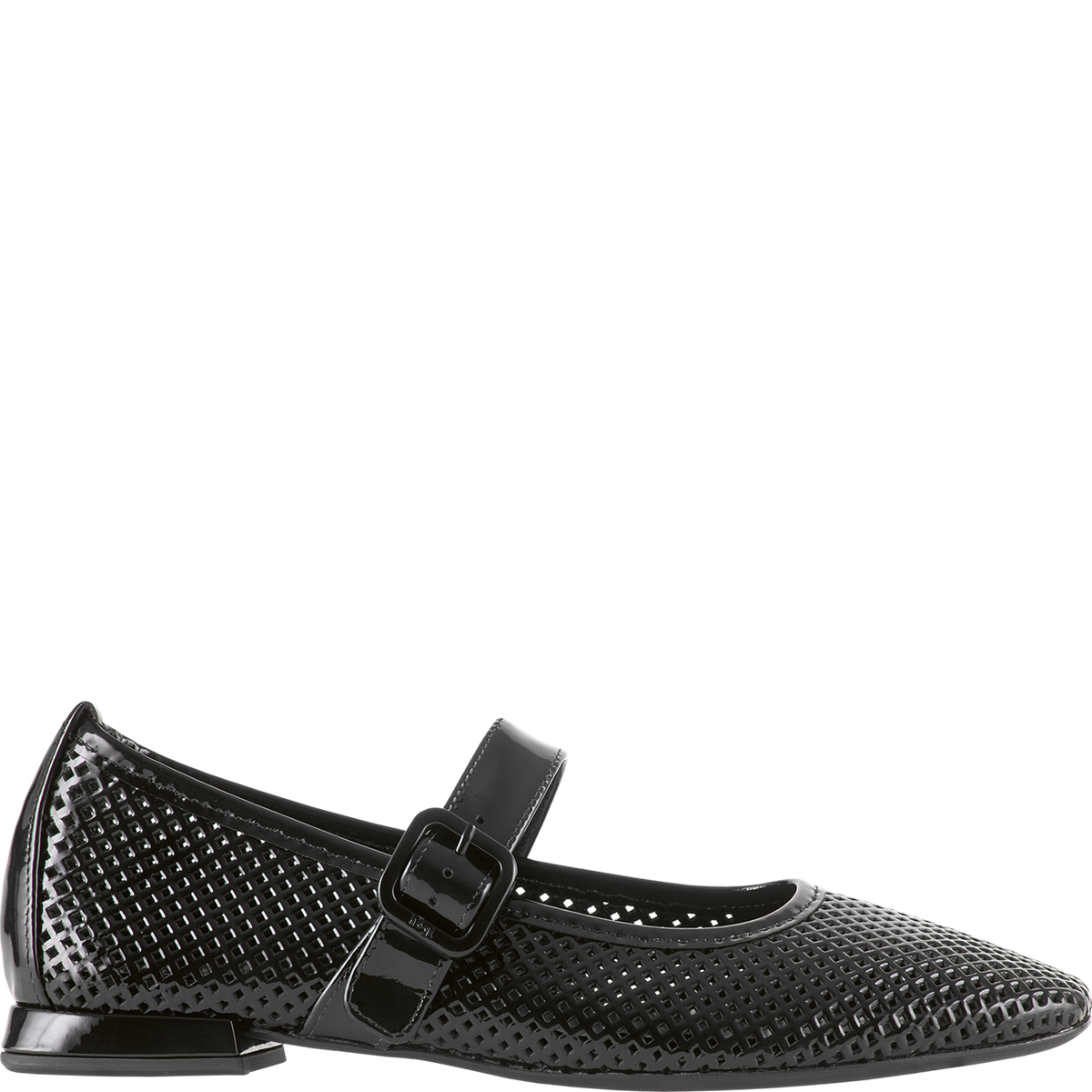 Högl Pointed toe leather ballerinas in a perforated mesh-look Black