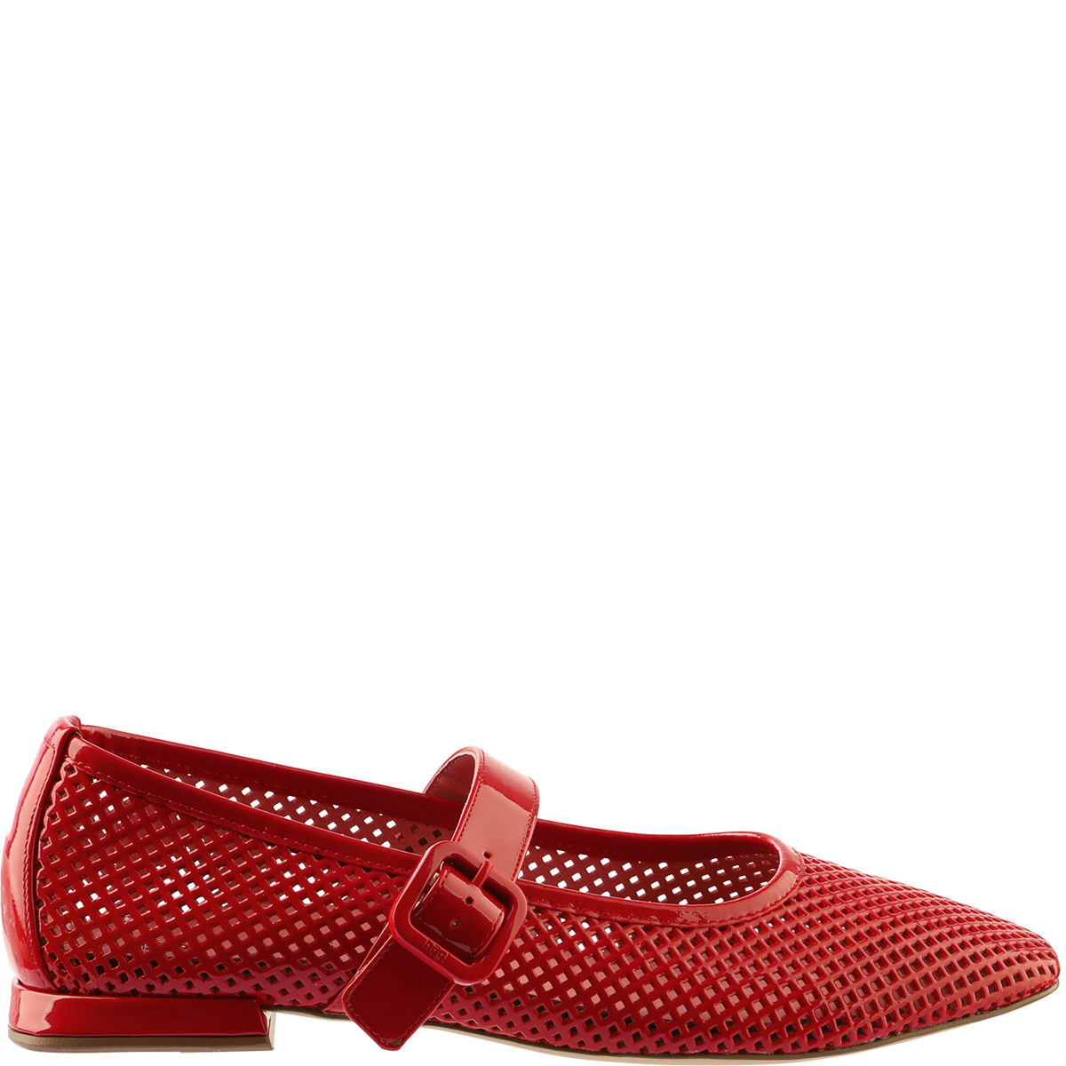 Högl Pointed toe leather ballerinas in a perforated mesh-look Red