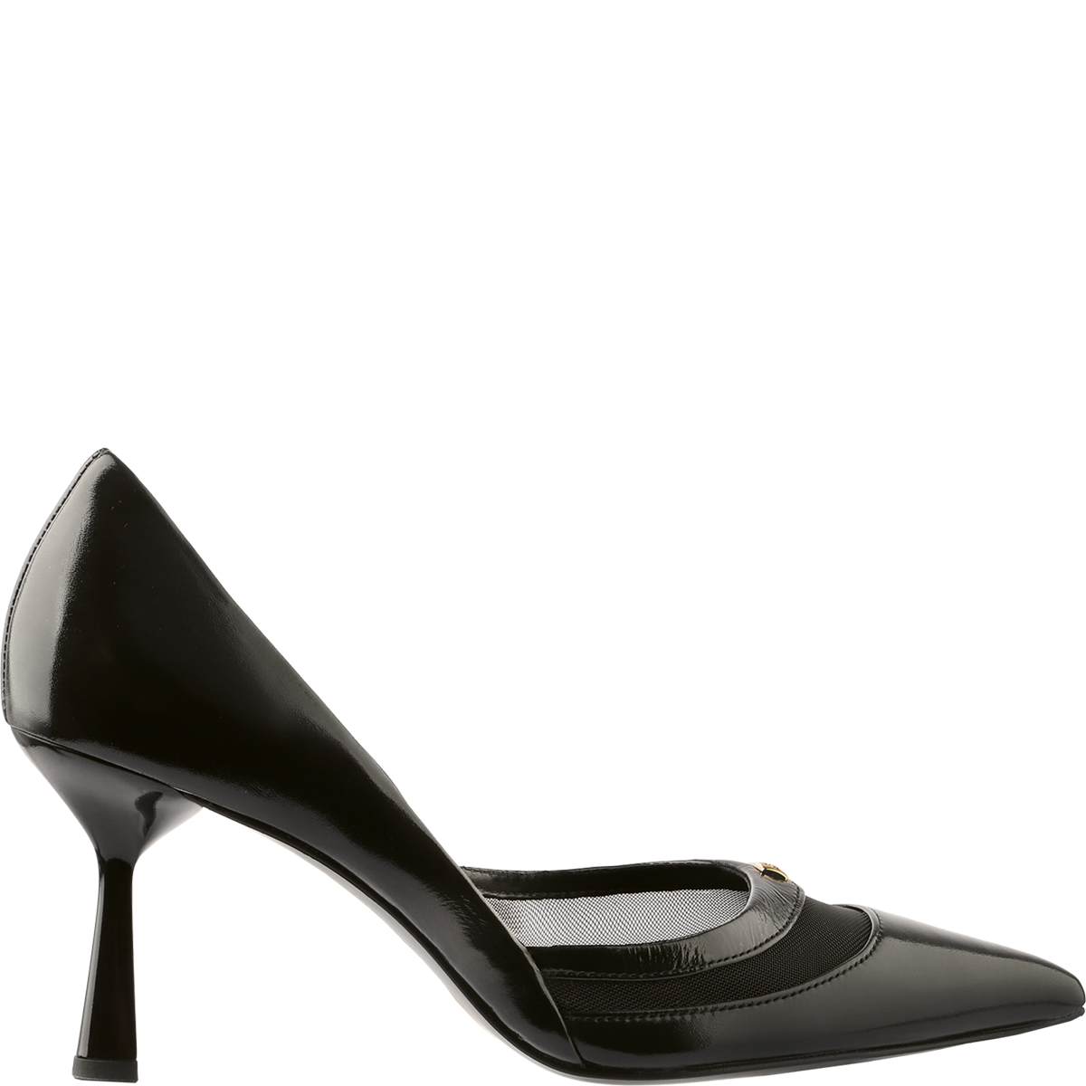 Högl Pointed toe leather pumps with curvy heels Black