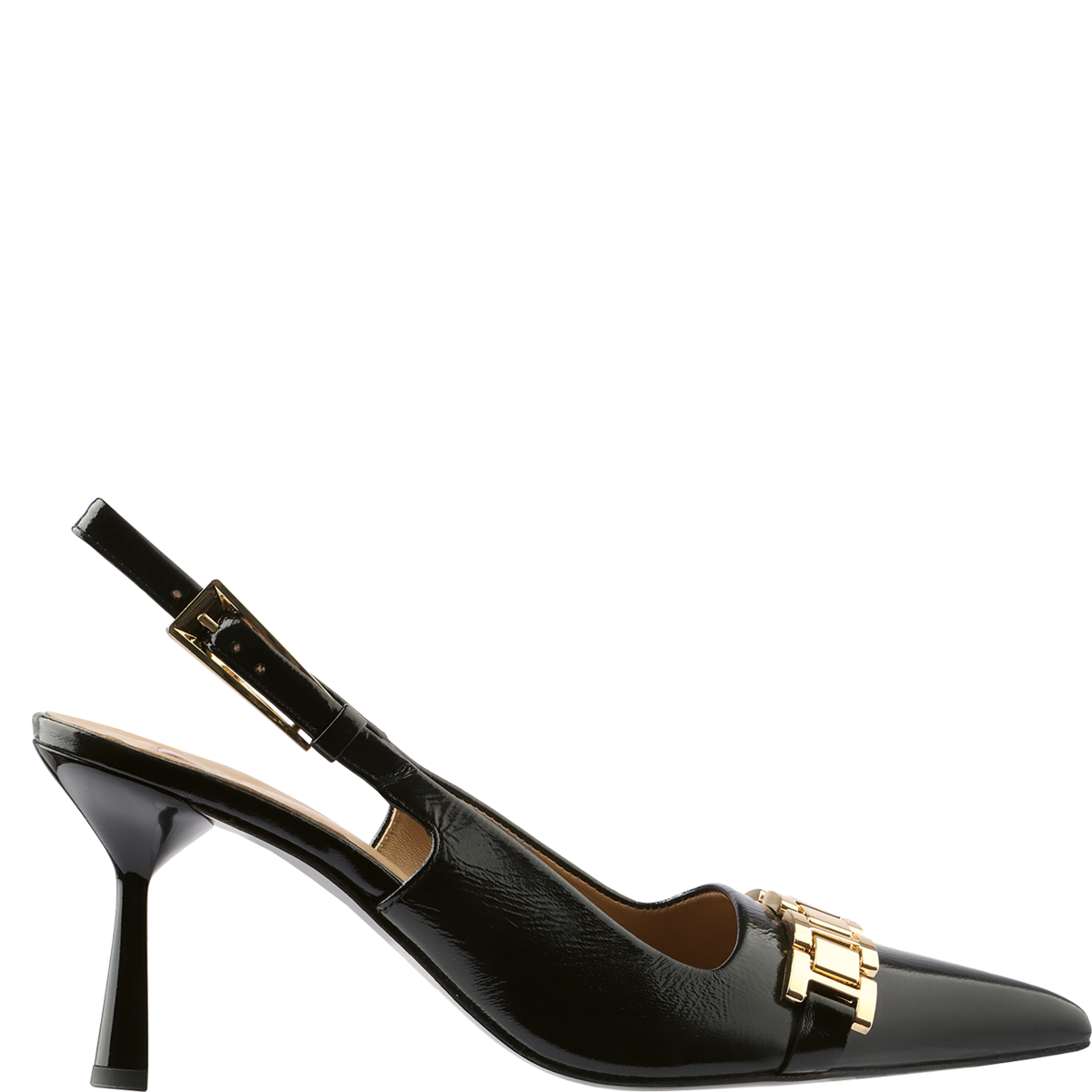 Högl Black slingback pumps with gold decorative elements Black