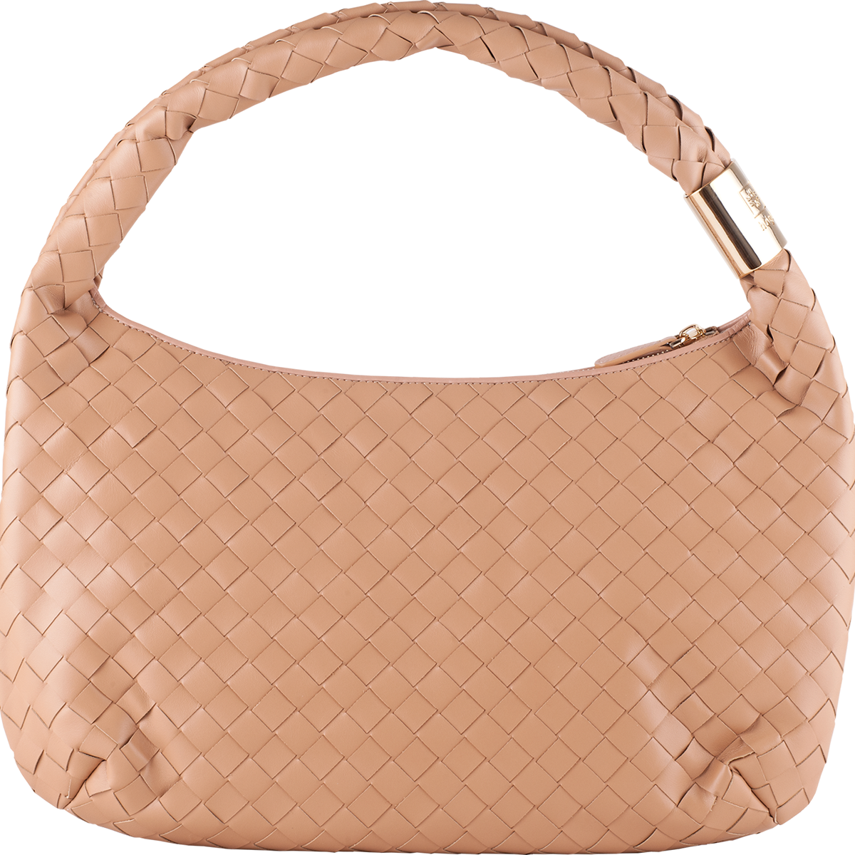 Högl Leather shoulder bag with a sophisticated woven look Brown