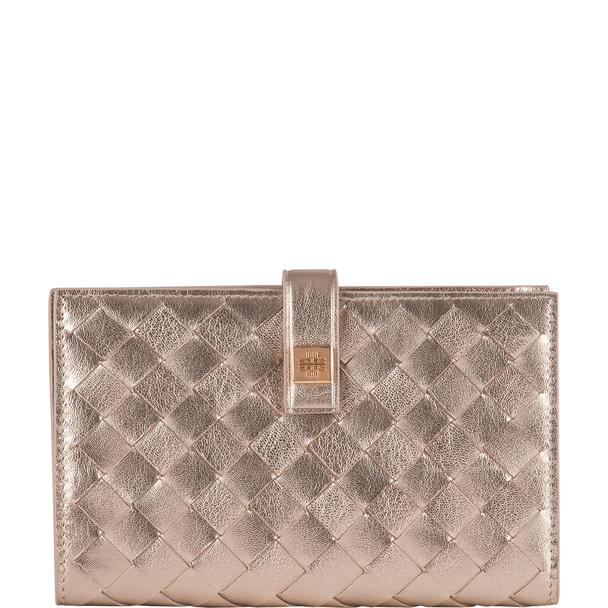 Högl Sophisticated woven-look leather purse Metallic