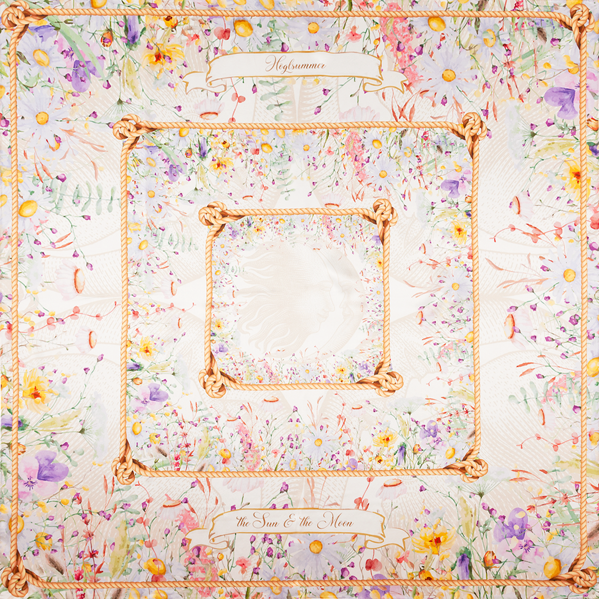Högl Silk scarf with an exclusive floral print Multicolour