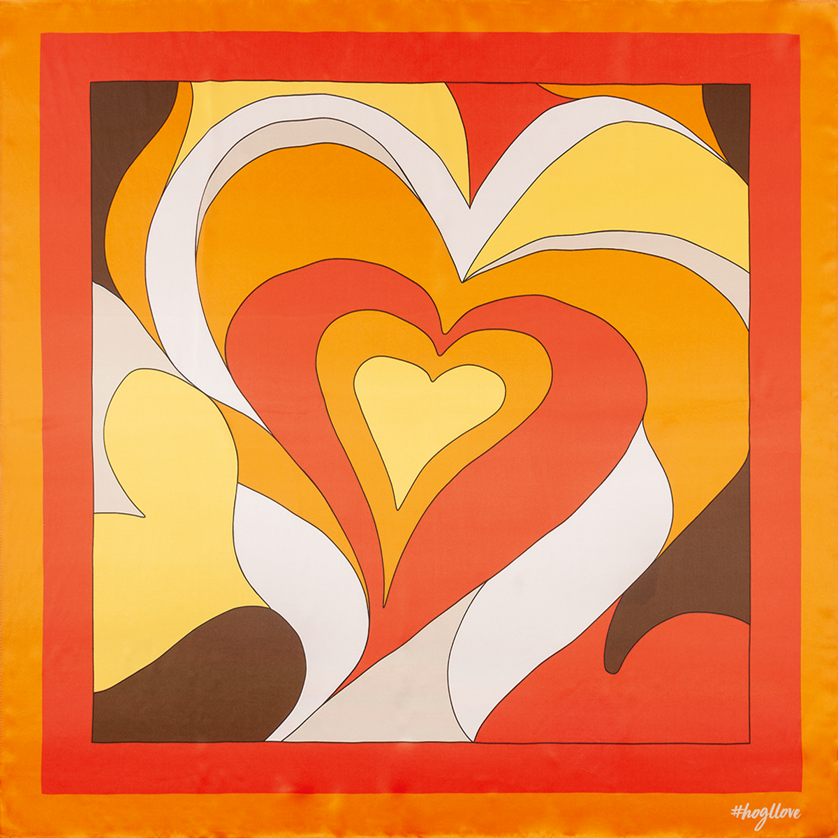 Högl Silk scarf with the exclusive Högl Love print Multicolour