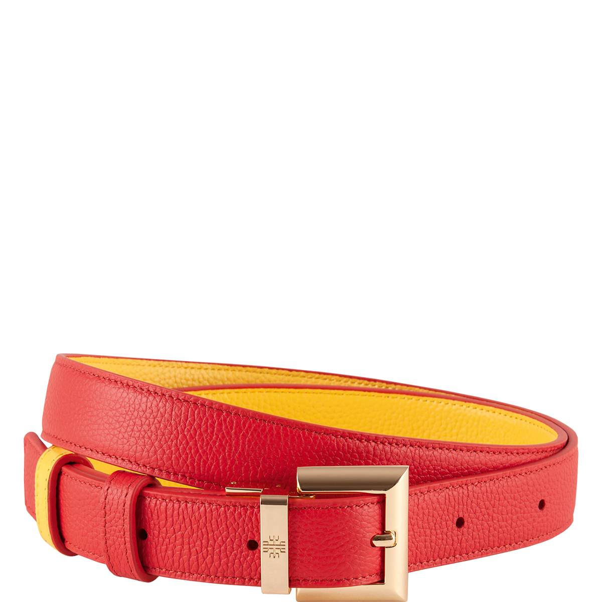 Högl Klassischer Wendegürtel aus Leder mit Narbenprägung Mehrfarbig