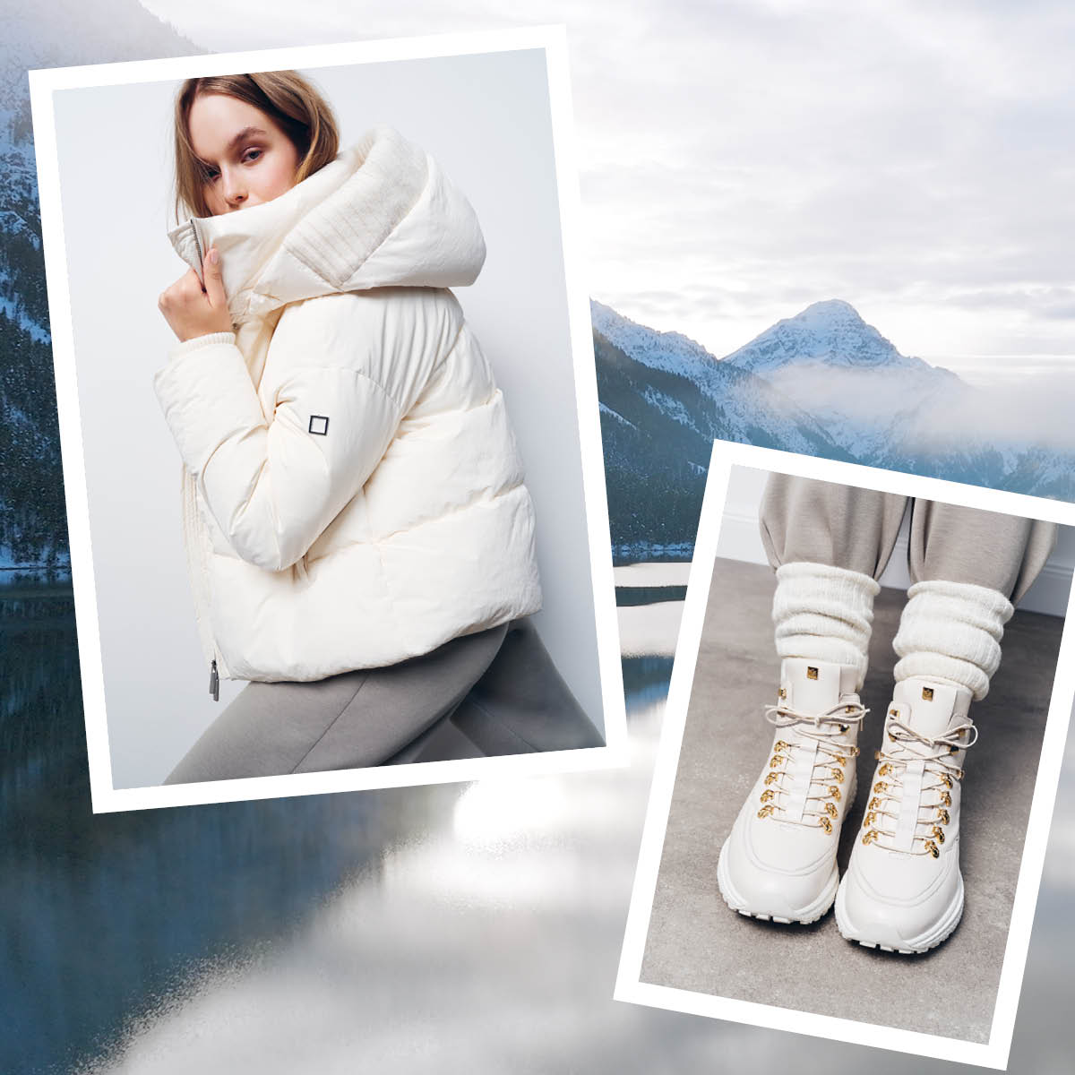 Woman wearing ankle boots with down jacket – stylish winter look from HÖGL